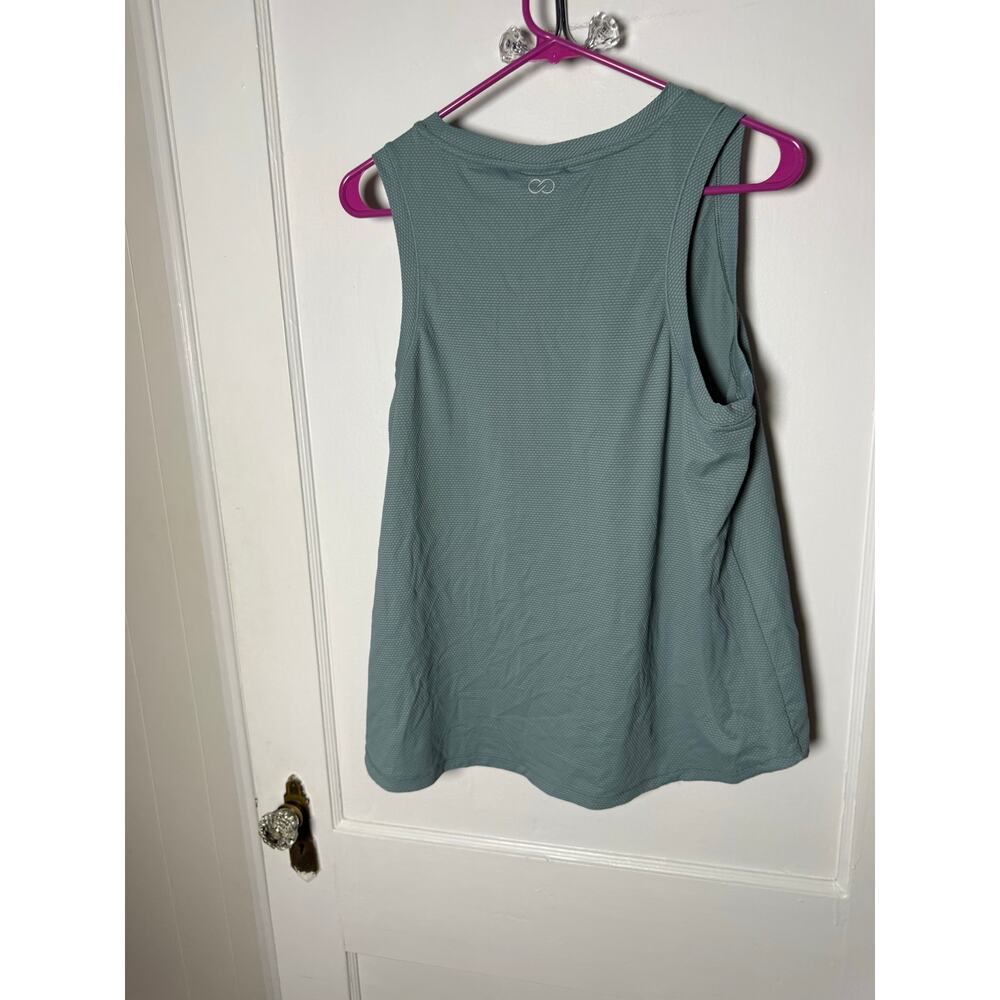 Calia Carrie Underwood Bubble Mesh High Low Tank Top Blue Agave XXL NEW Athletic - Picture 8 of 8